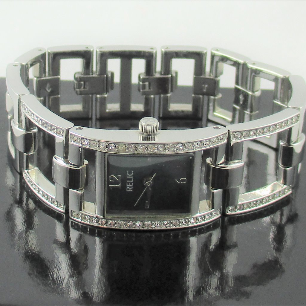 Relic Stainless Steel Crystal Bracelet Watch